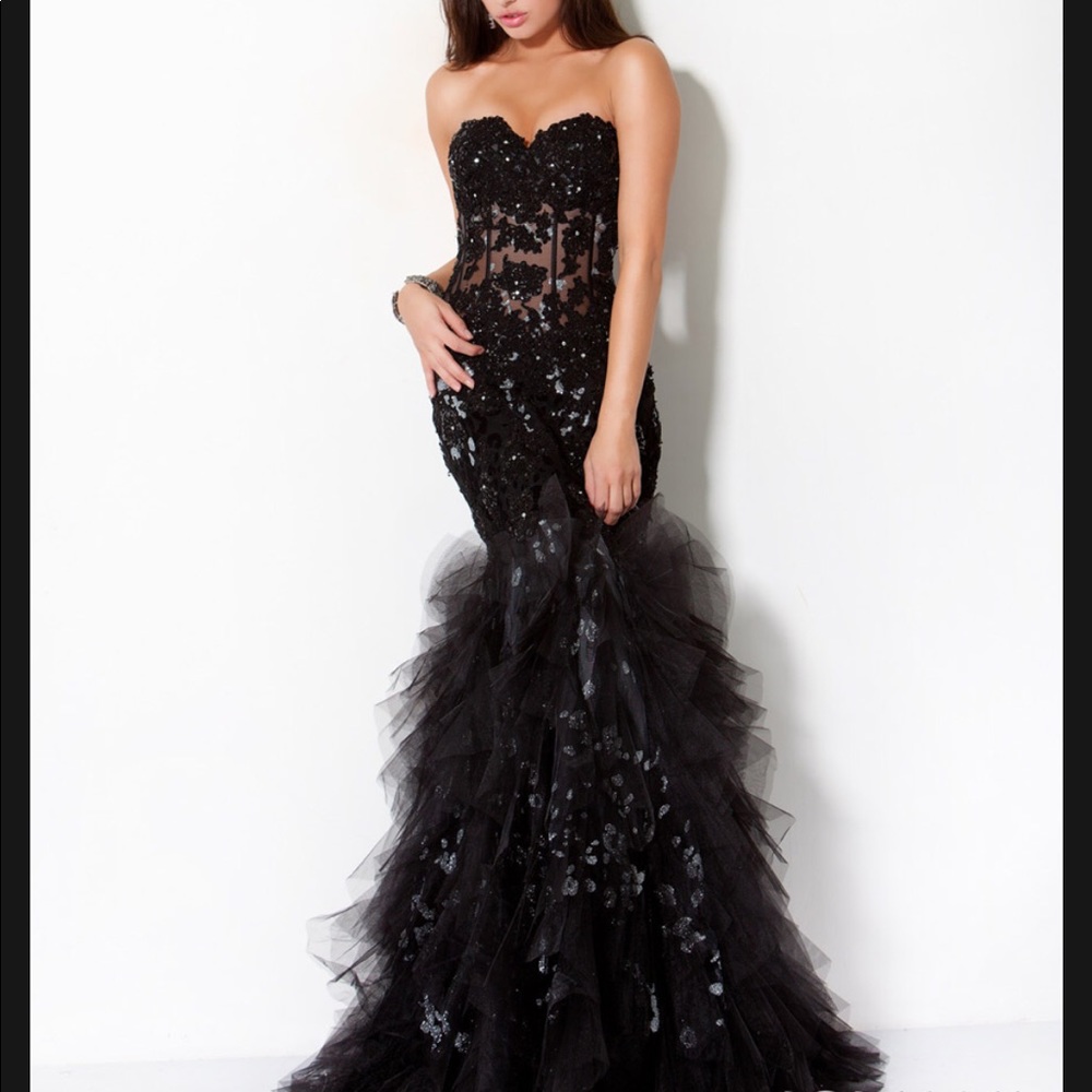 Jovani black mermaid